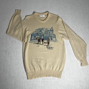 Lyle & Scott Lambswool St Andrews Old Course Sweater Made Scotland Vintage Golf